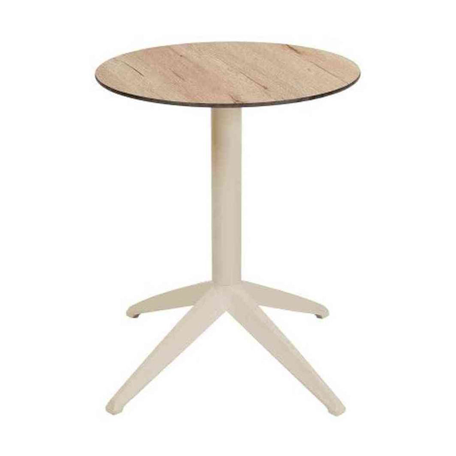 Table Quatro Fold ronde — table de terrasse sans angle à tube aluminium laqué