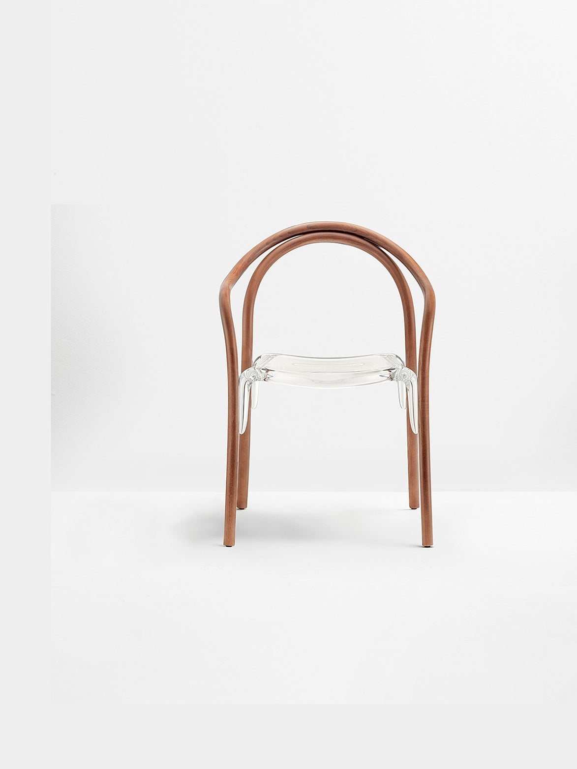 Fauteuil Soul 3745 noyer, assise transparente