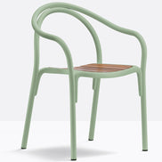 Fauteuil Soul 3746 Pedrali vert sauge, assise teck