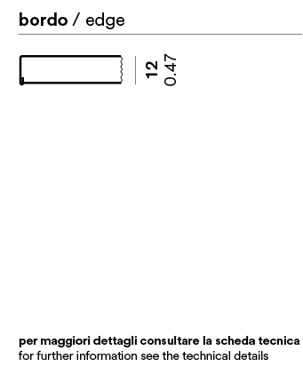 Dessin technique : bord plat 12 mm des plateaux en acier