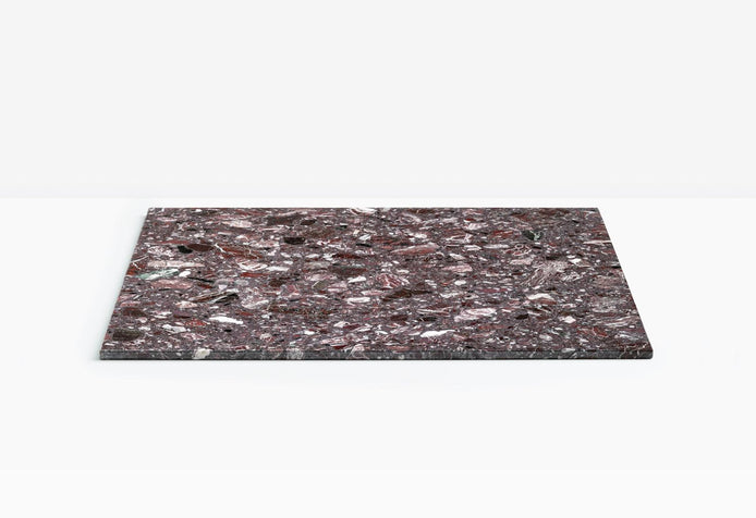 Plateau carré en marbre reconstitué Rosso Levanto Pedrali