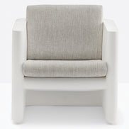 Fauteuil lounge Sunset 625 blanc avec coussins d'assise et de dossier