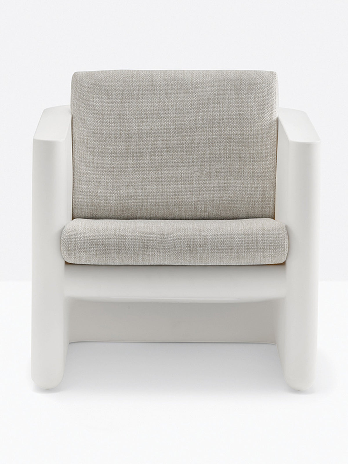 Fauteuil lounge Sunset 625 blanc avec coussins d'assise et de dossier