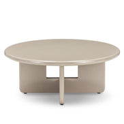 Table basse Larna Ø80 cm beige brillant — vue d'ensemble