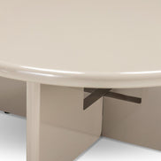 Table basse Larna Ø80 cm beige brillant