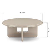 Table basse Larna Ø80 cm beige brillant