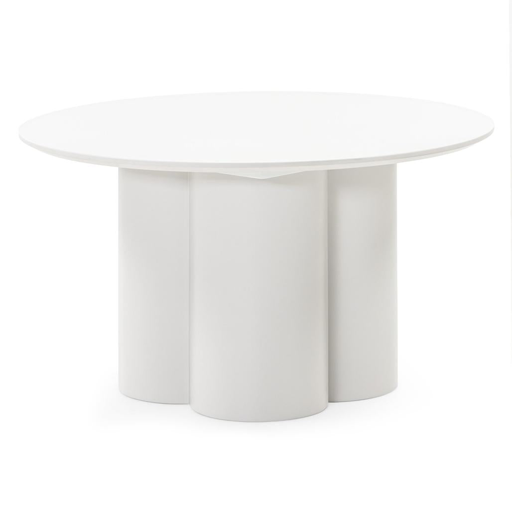 Table basse Lavano Ø80 cm gris-beige — vue d'ensemble