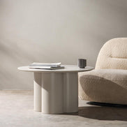 Table basse Lavano Ø80 cm gris-beige
