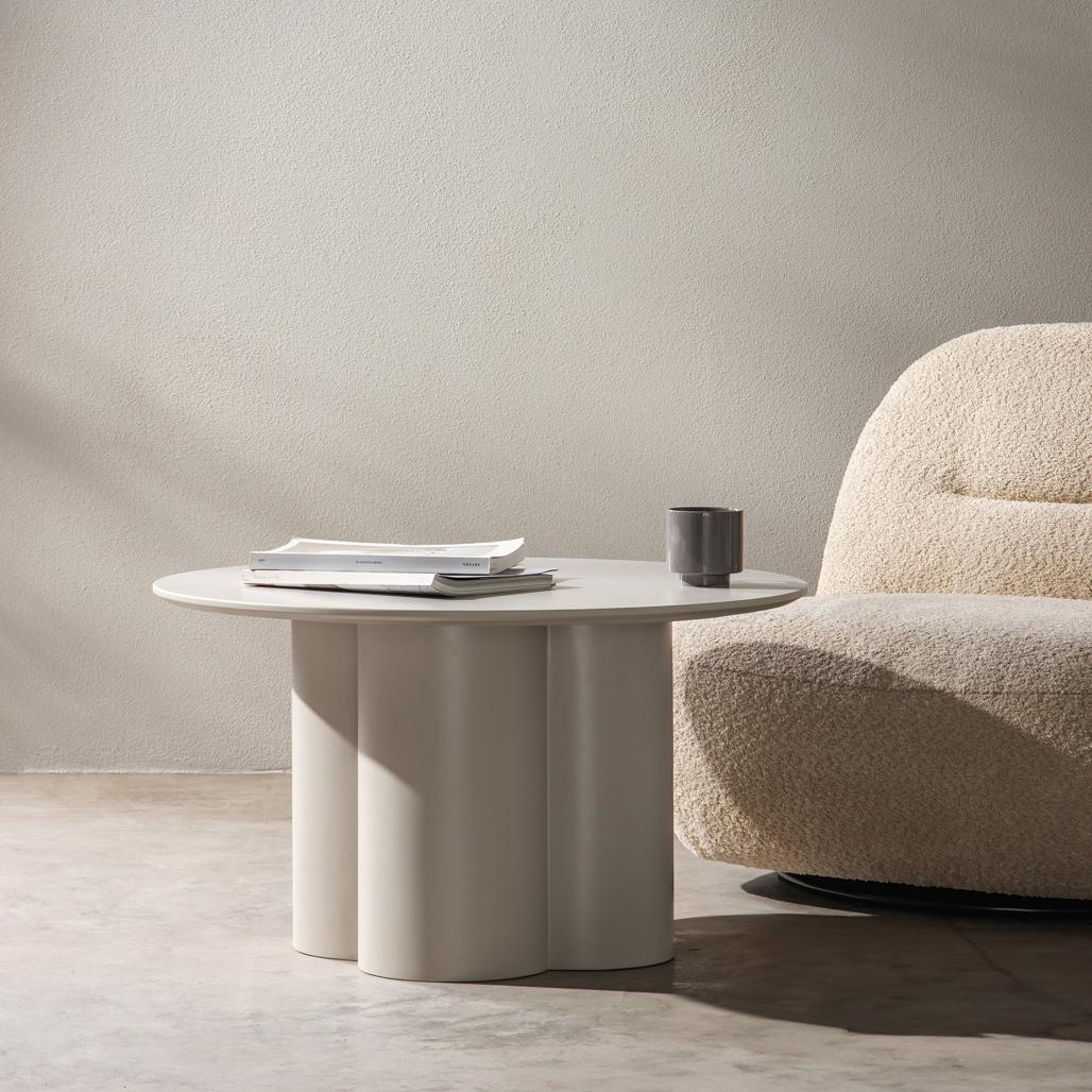 Table basse Lavano Ø80 cm gris-beige