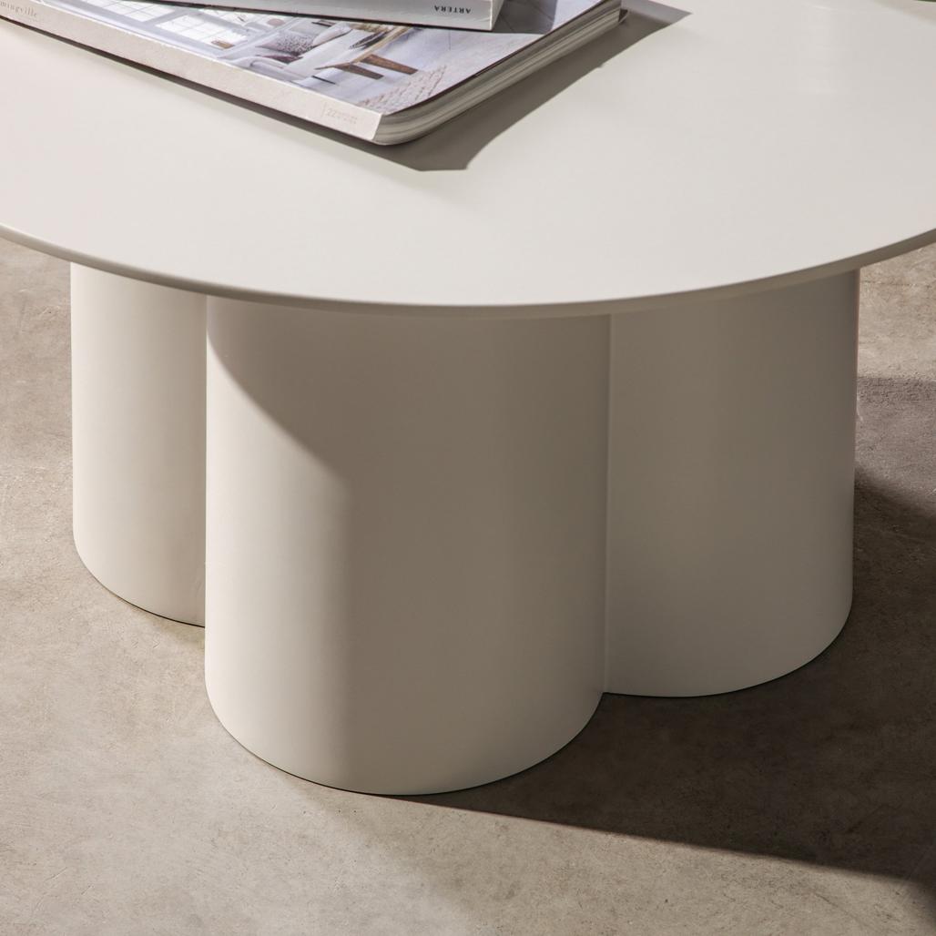 Table basse Lavano Ø80 cm gris-beige