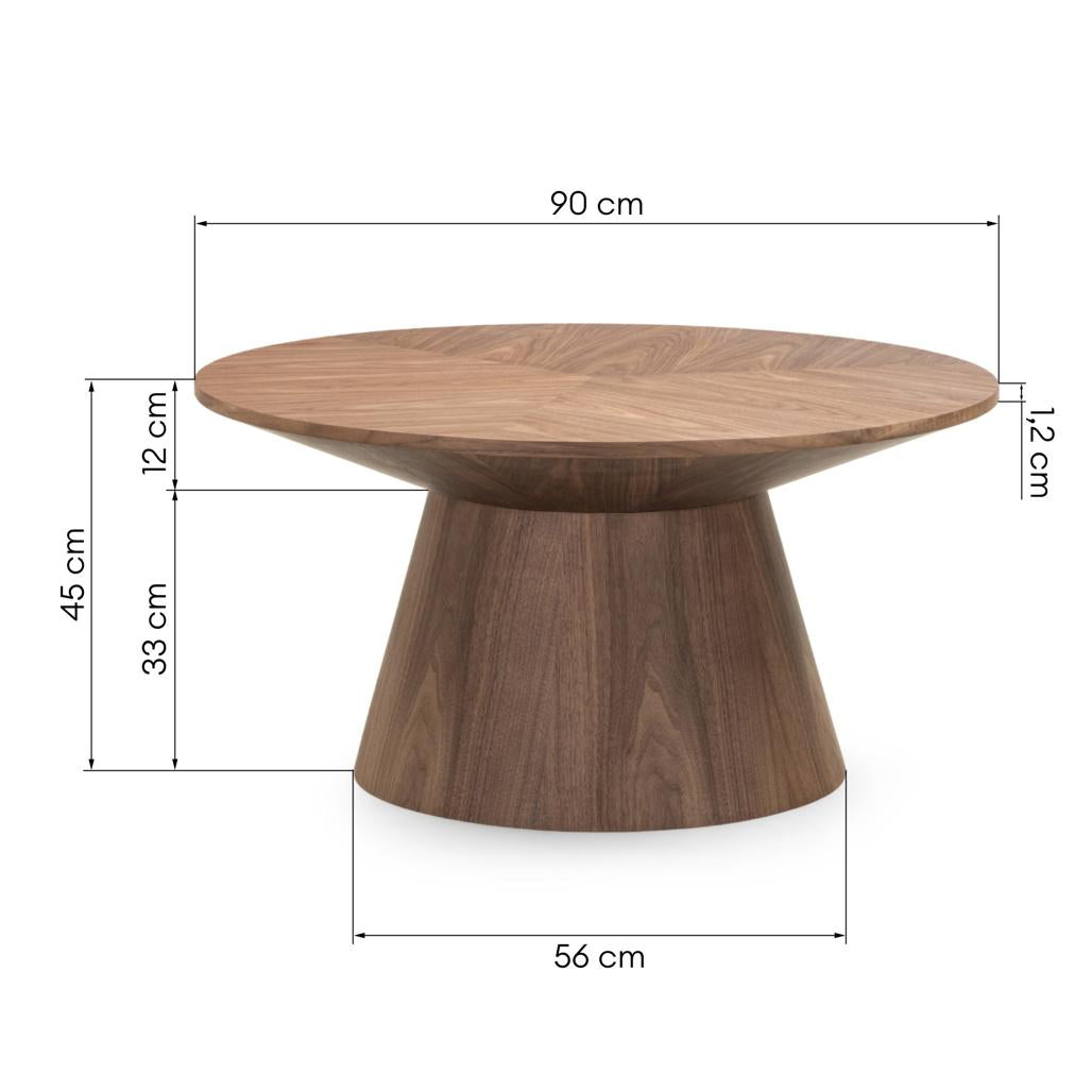 Table basse Mariel Ø90 cm noyer
