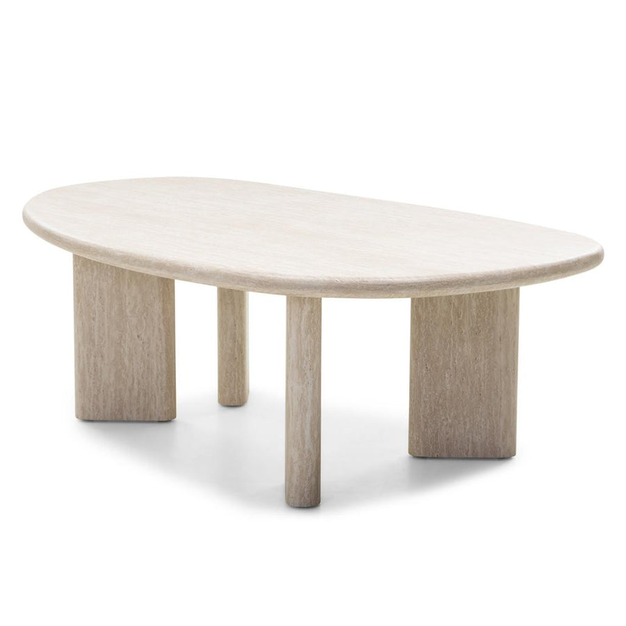Table basse Nadin 130 cm effet travertin — vue d'ensemble