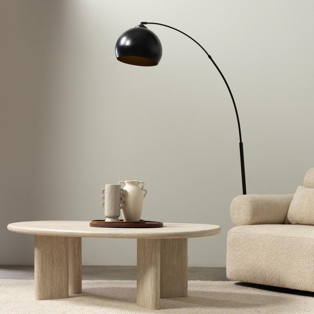 Table basse Nadin 130 cm effet travertin
