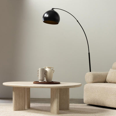 Table basse Nadin 130 cm effet travertin