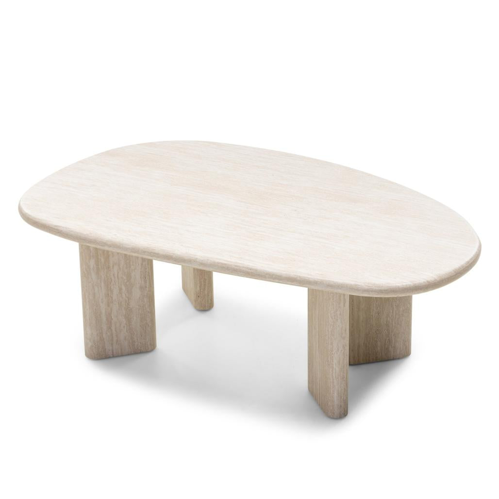 Table basse Nadin 130 cm effet travertin