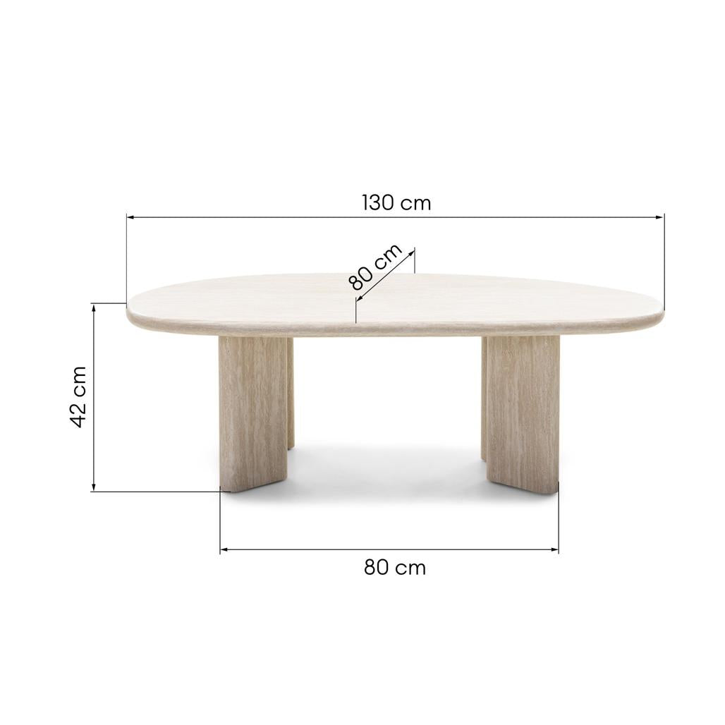Table basse Nadin 130 cm effet travertin