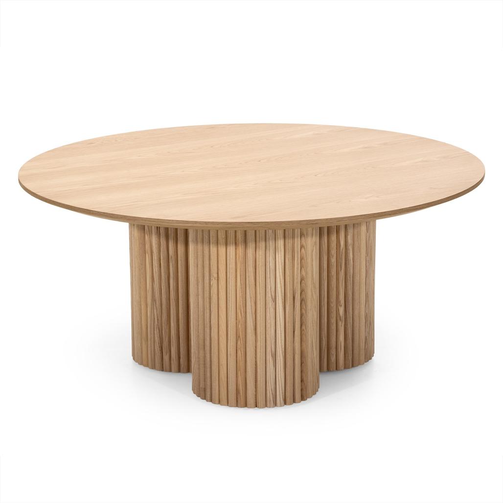 Table basse Naora II Ø100 cm base à lamelles — vue d'ensemble