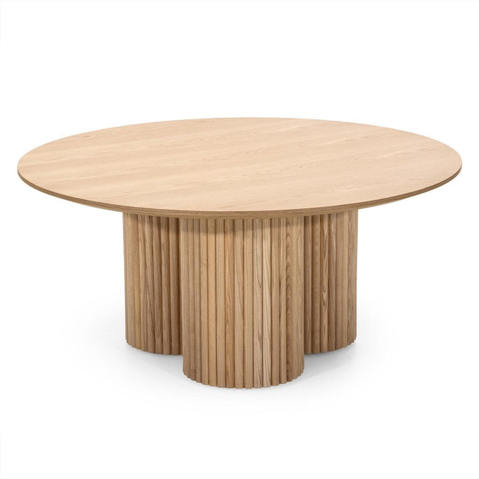 Table basse Naora II Ø100 cm base à lamelles — vue d'ensemble