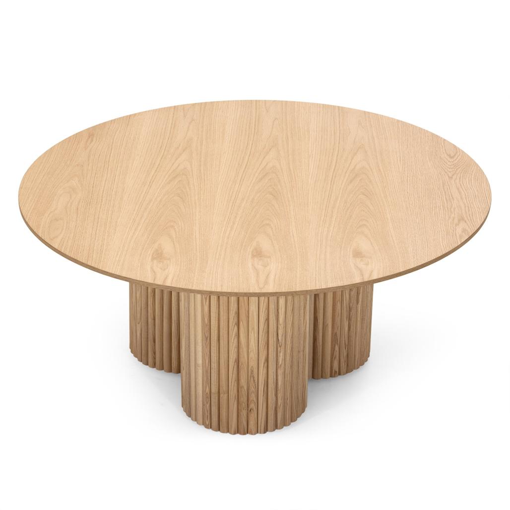Table basse Naora II Ø100 cm base à lamelles
