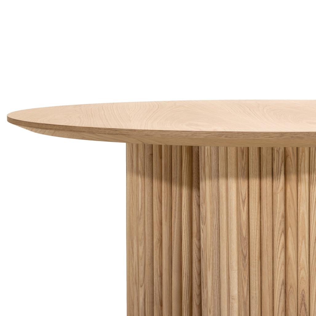 Table basse Naora II Ø100 cm base à lamelles