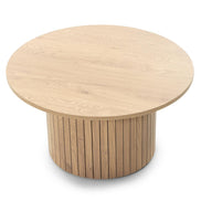 Table basse Unanime Ø80 cm à lattes chêne