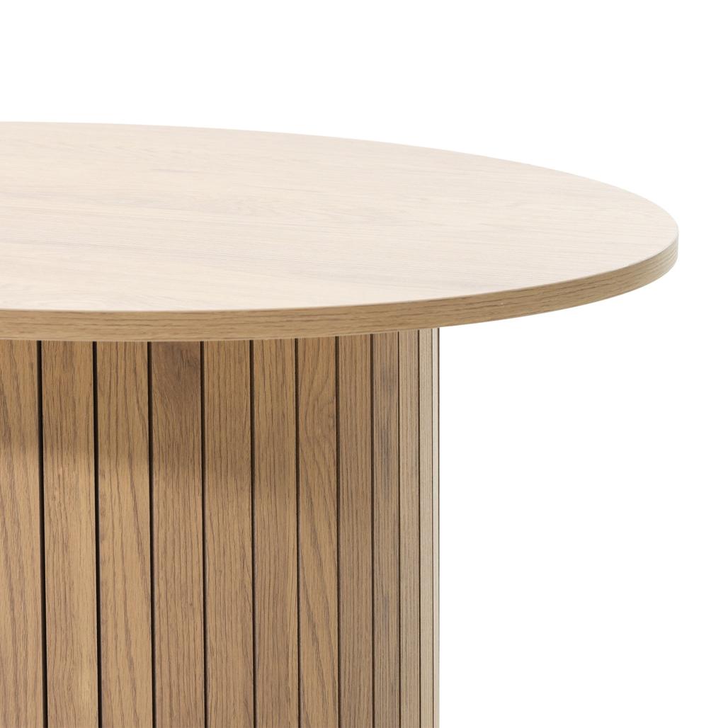 Table basse Unanime Ø80 cm à lattes chêne