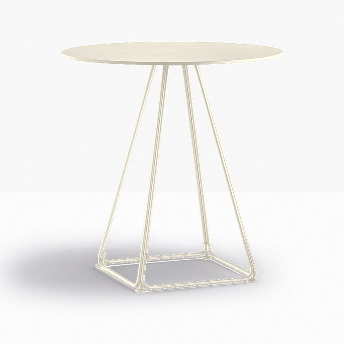 Table complète ronde Lunar Pedrali — coloris Blanc cassé BI200