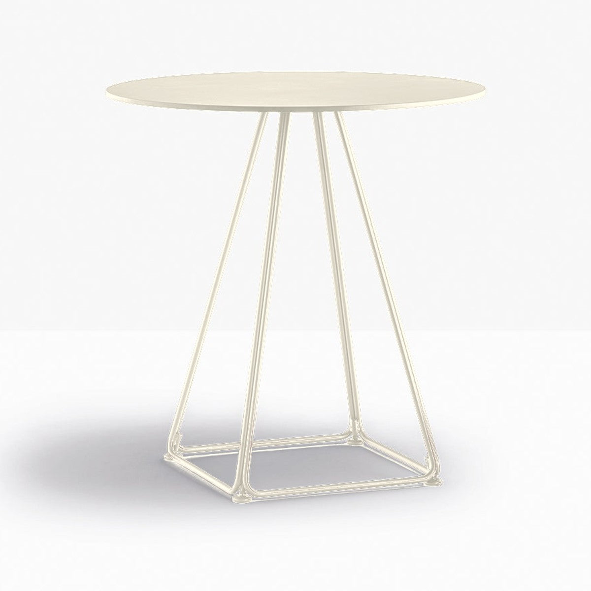 Table complète ronde Lunar Pedrali — coloris Blanc cassé BI200