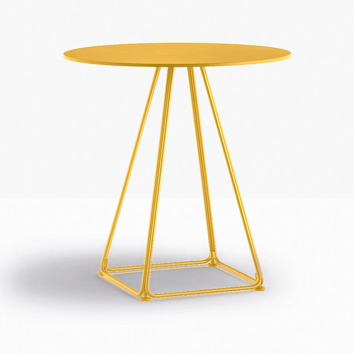 Table complète ronde Lunar Pedrali — coloris Jaune moutarde GI100