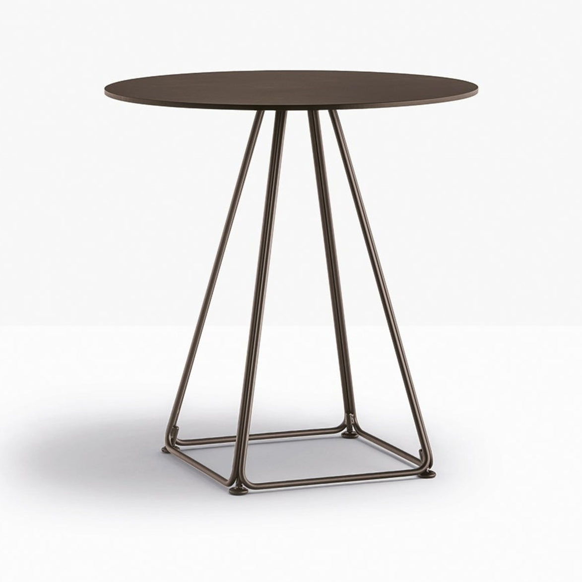 Table complète ronde Lunar Pedrali — coloris Marron MG