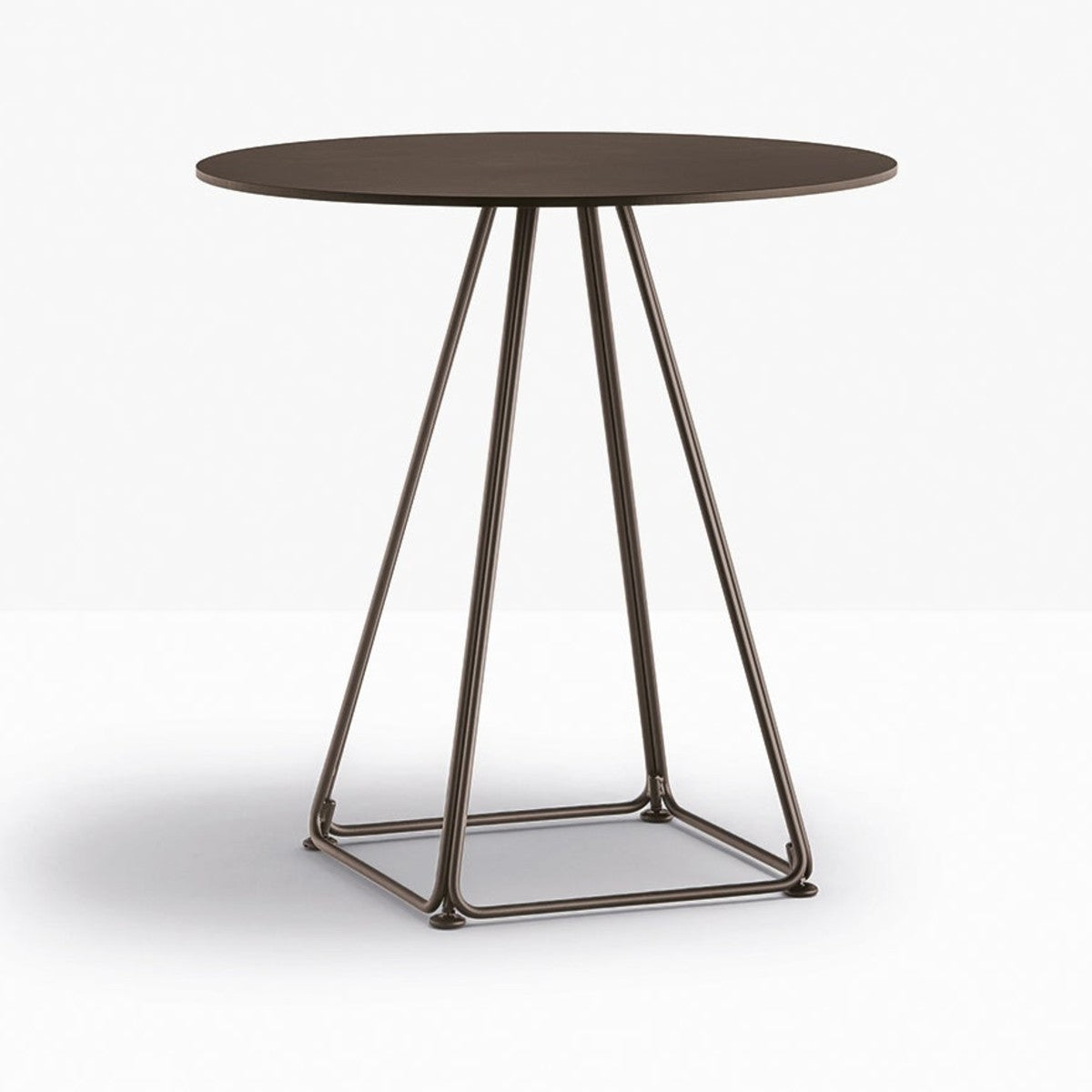 Table complète ronde Lunar Pedrali — coloris Marron MG