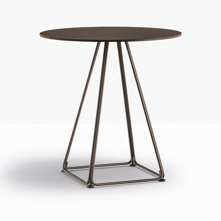 Table complète ronde Lunar Pedrali — coloris Marron MG