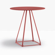 Table complète ronde Lunar Pedrali — coloris Rouge foncé RO200