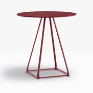 Table complète ronde Lunar Pedrali — coloris Bordeaux RO300