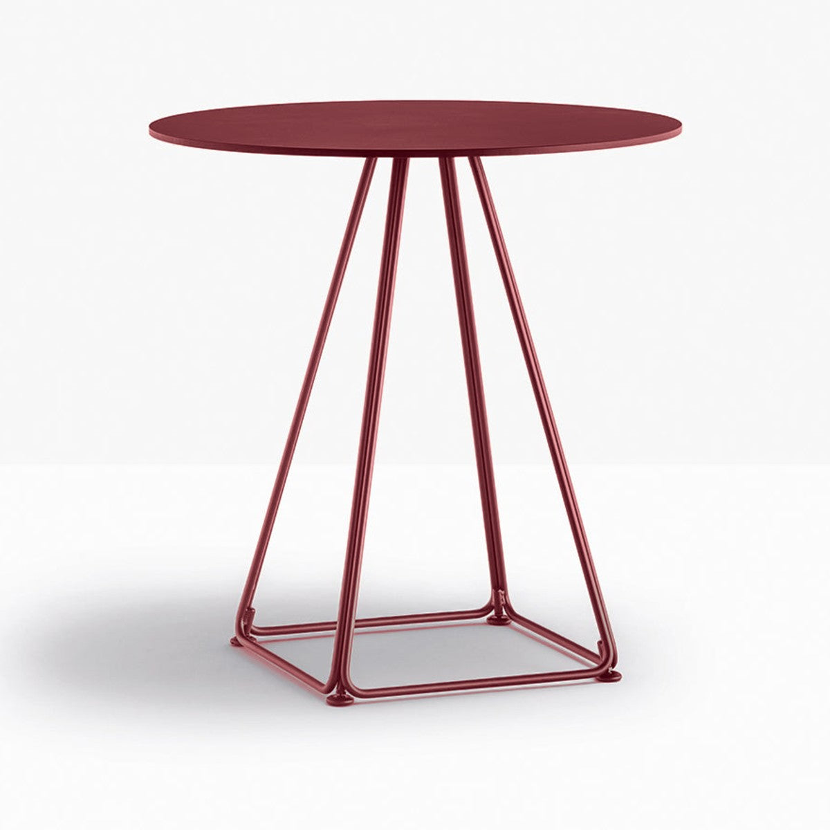 Table complète ronde Lunar Pedrali — coloris Bordeaux RO300