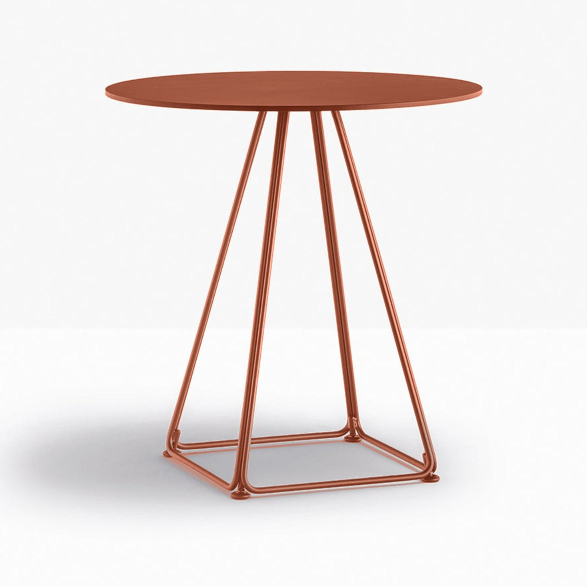 Table complète ronde Lunar Pedrali — coloris Terracotta foncé TE200