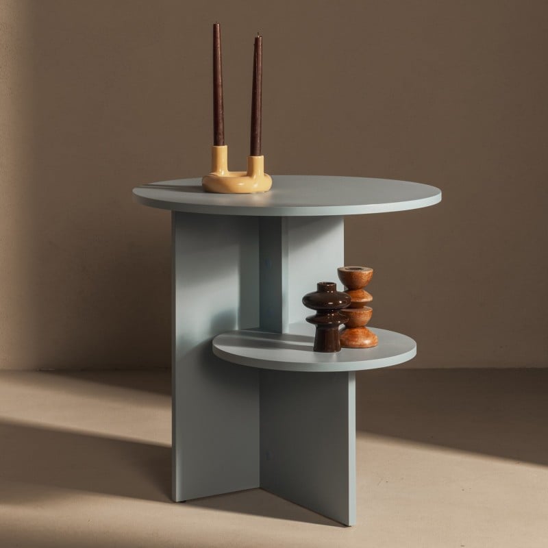 Table d'appoint Eso 2 plateaux — Bleu craie