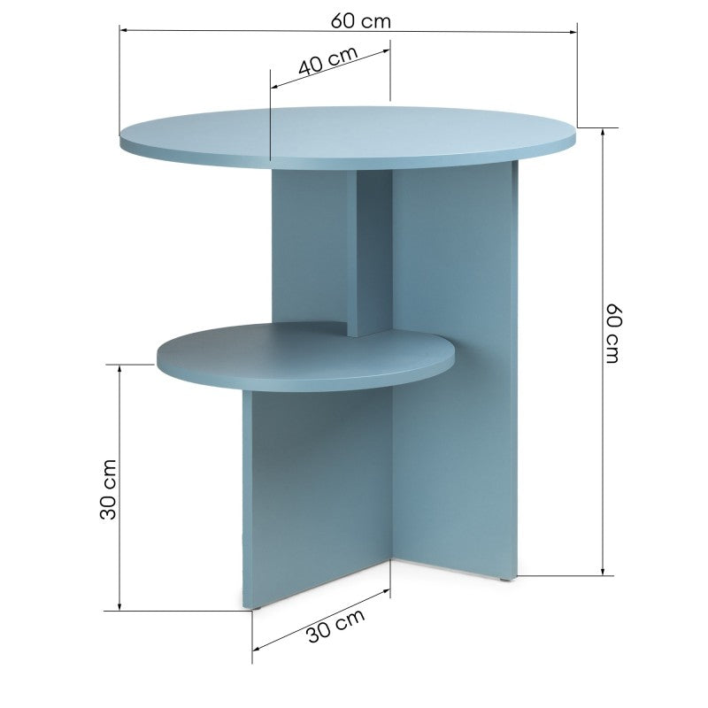 Table d'appoint Eso 2 plateaux — Bleu craie