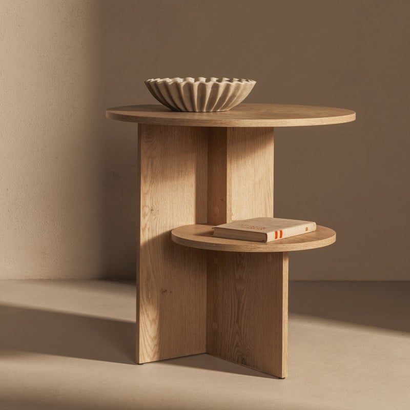 Table d'appoint Eso 2 plateaux — Chêne