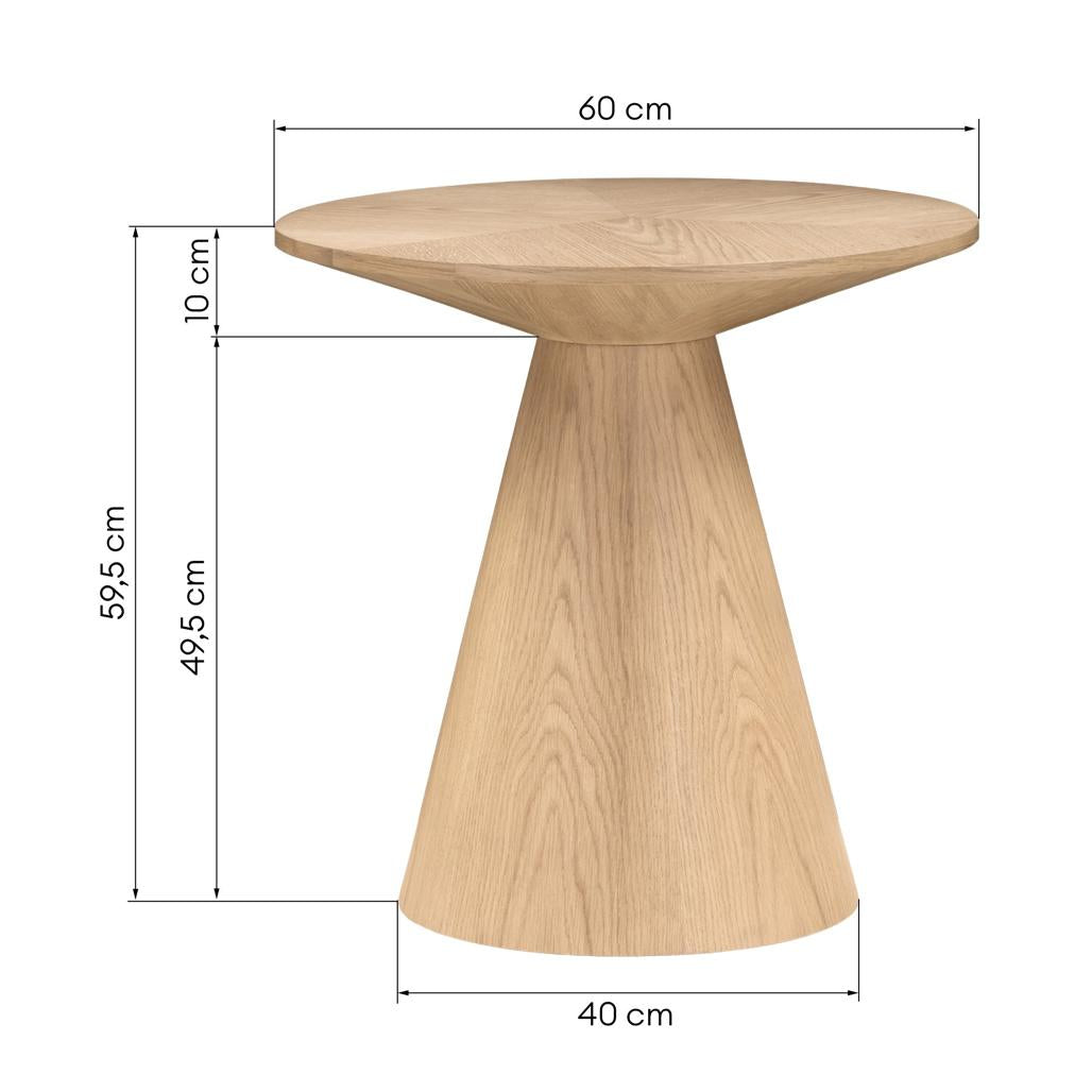 Table d'appoint Orb Ø60 cm chêne naturel