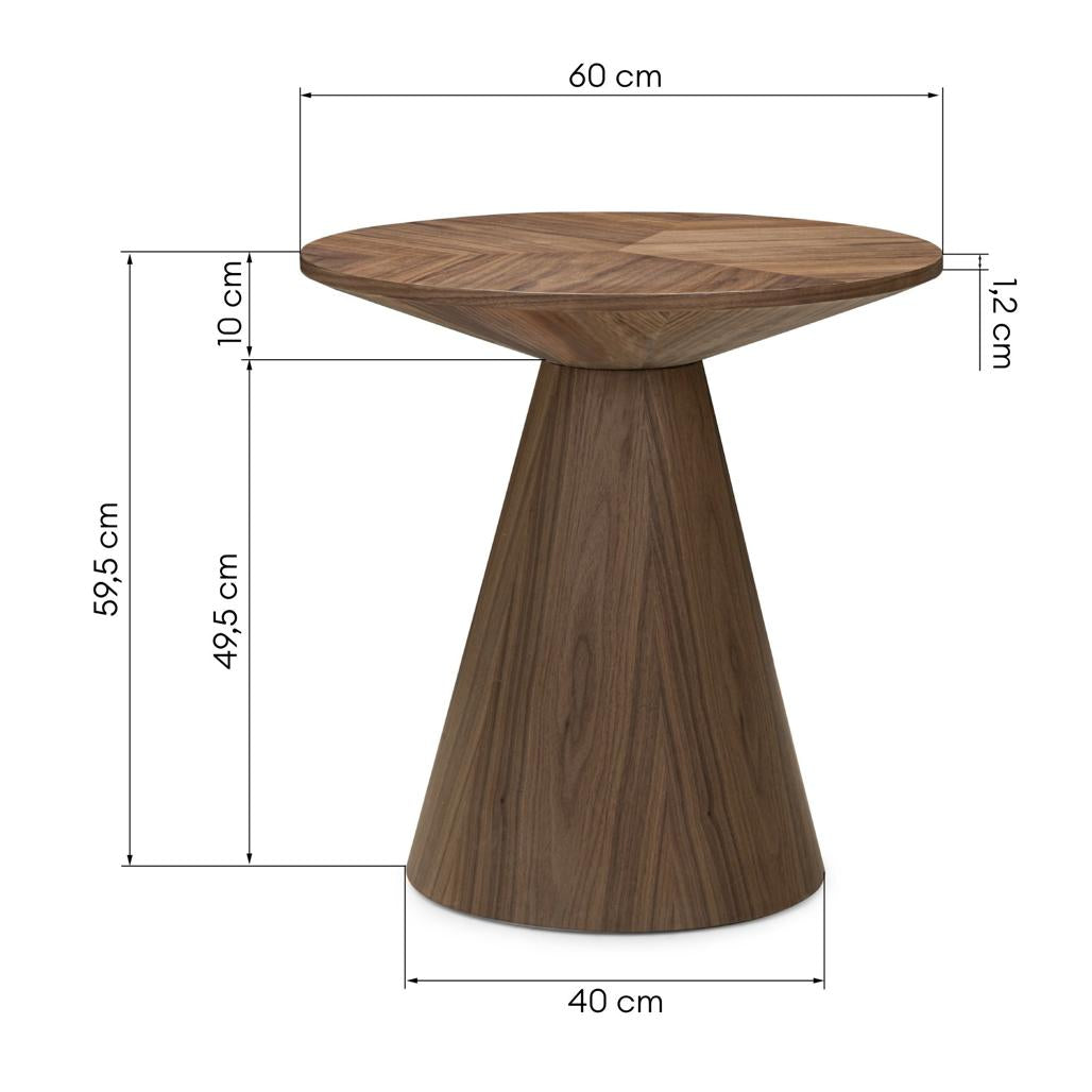 Table d'appoint Orez Ø60 cm noyer