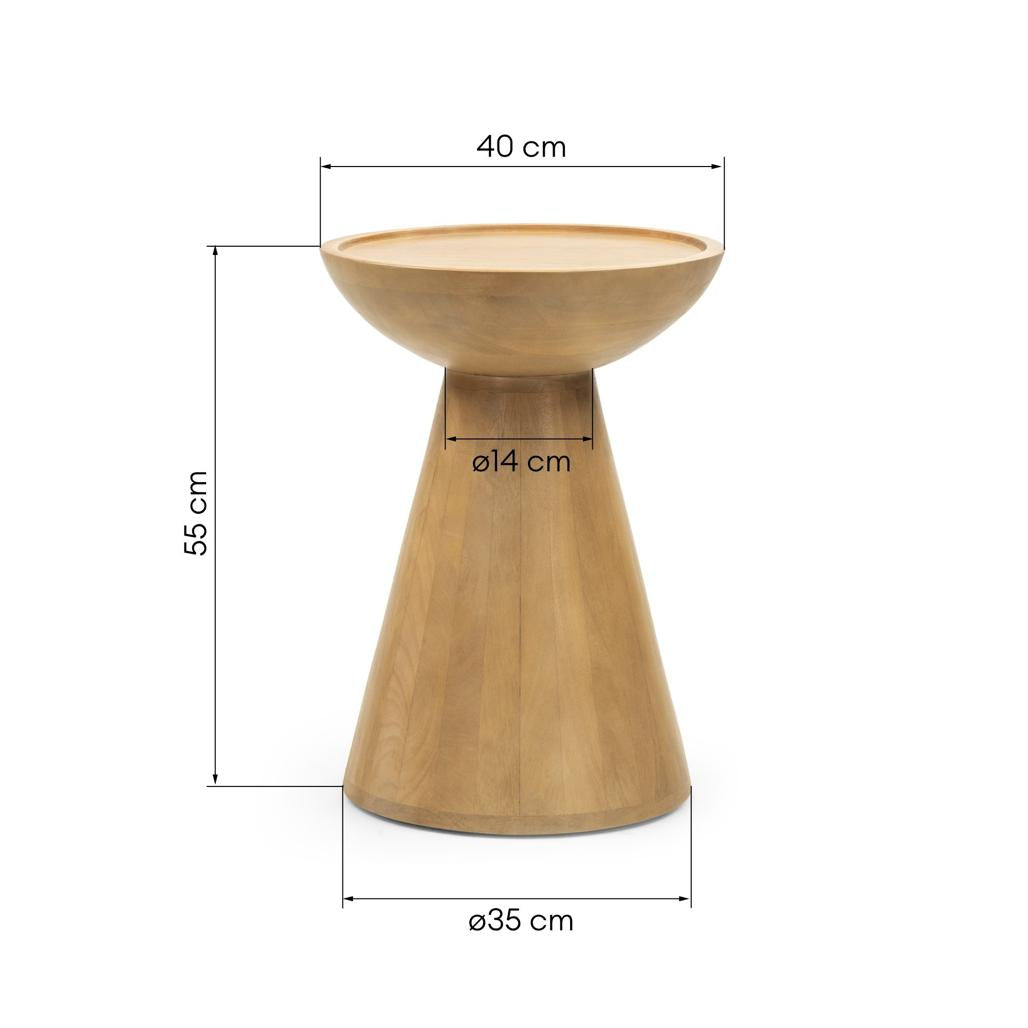 Table d'appoint Turi Ø40 cm manguier massif