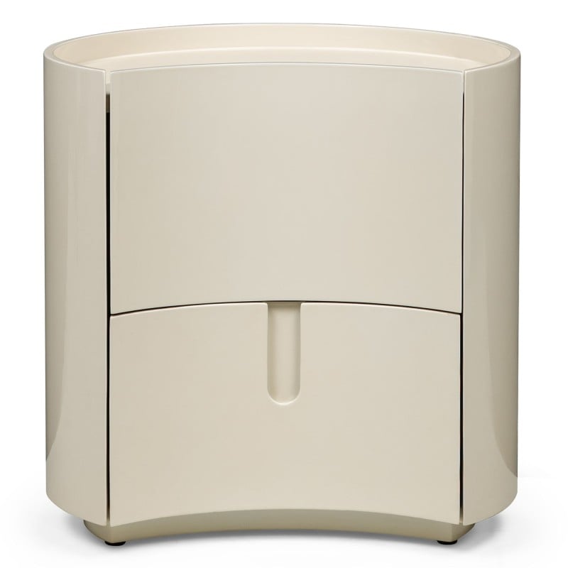 Table de chevet Enav 2 tiroirs blanc crème — vue d'ensemble
