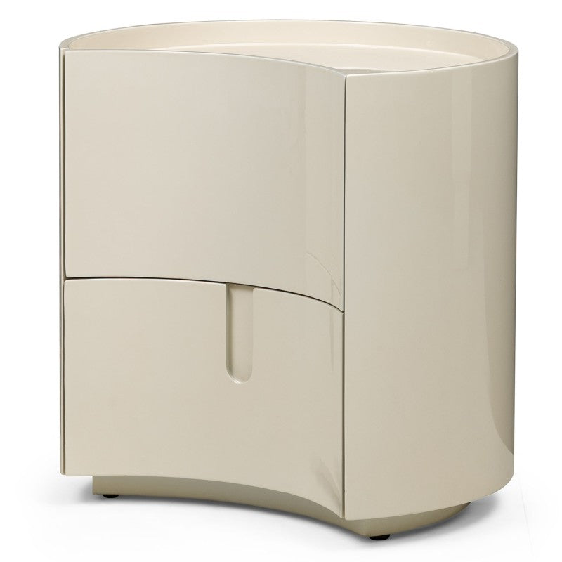 Table de chevet Enav 2 tiroirs blanc crème