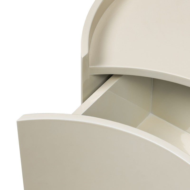 Table de chevet Enav 2 tiroirs blanc crème