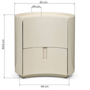 Table de chevet Enav 2 tiroirs blanc crème