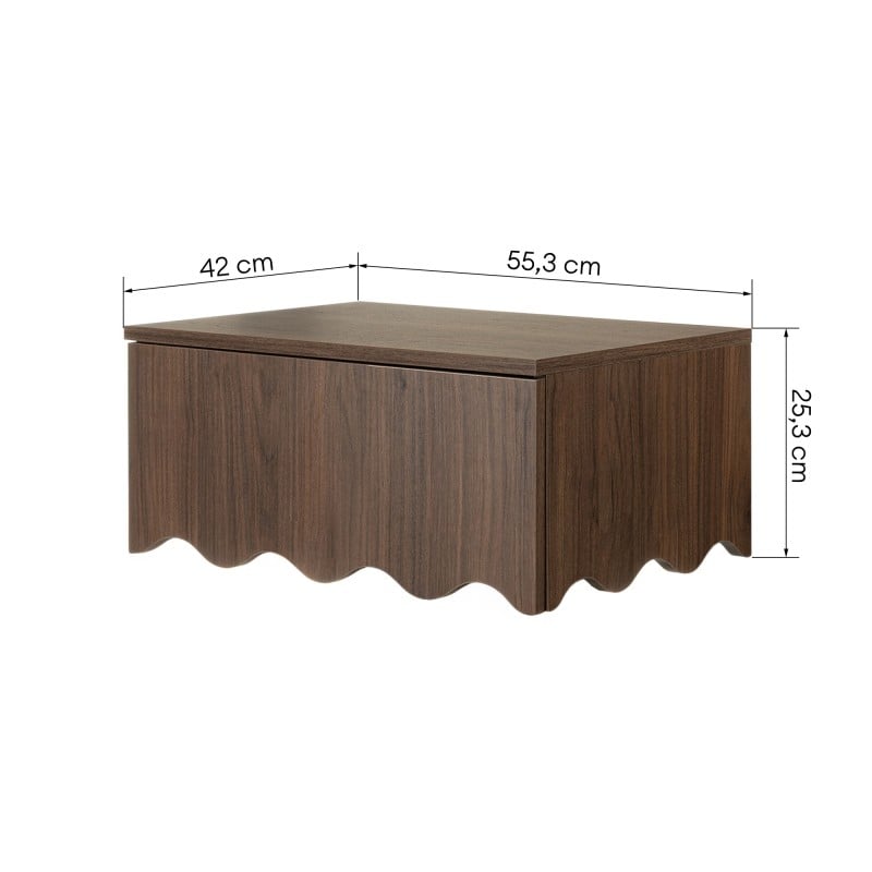 Table de chevet murale Tim noyer