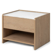 Table de chevet Tanna aspect marbre — Chêne