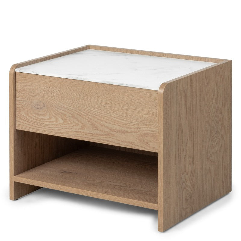 Table de chevet Tanna aspect marbre — Chêne