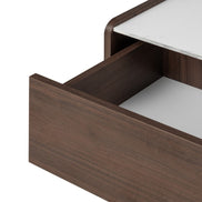 Table de chevet Tanna aspect marbre — Noyer